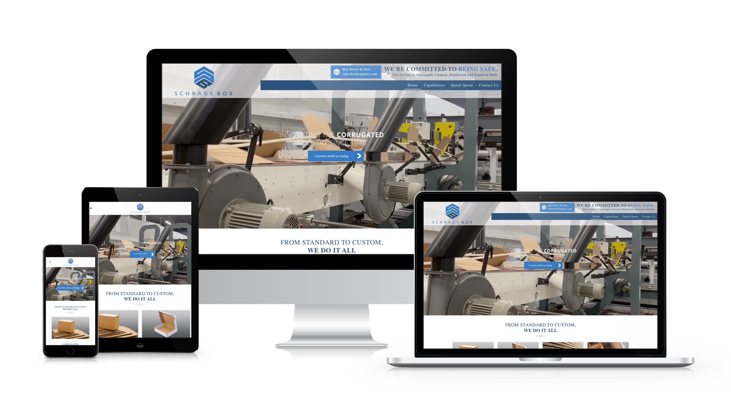 RDC Design Group - Responsive Website Design - Schrage Box Home Page Design