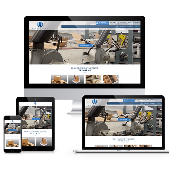 RDC Design Group - Responsive Website Design - Schrage Box Home Page Design