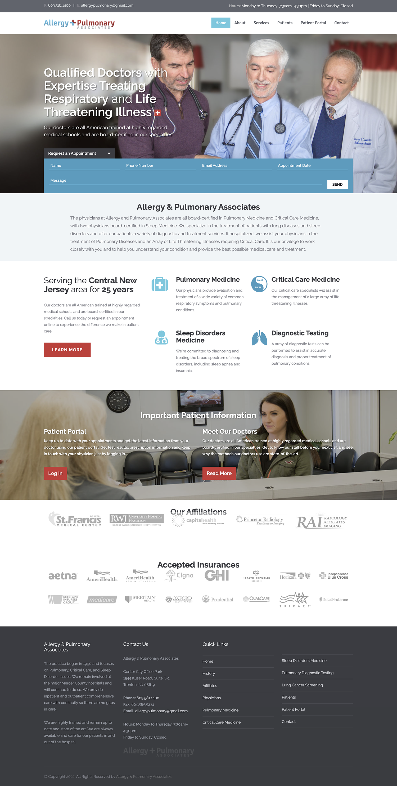 RDC Design Group - Website Design - Allergy Pulmonary Home Page Design