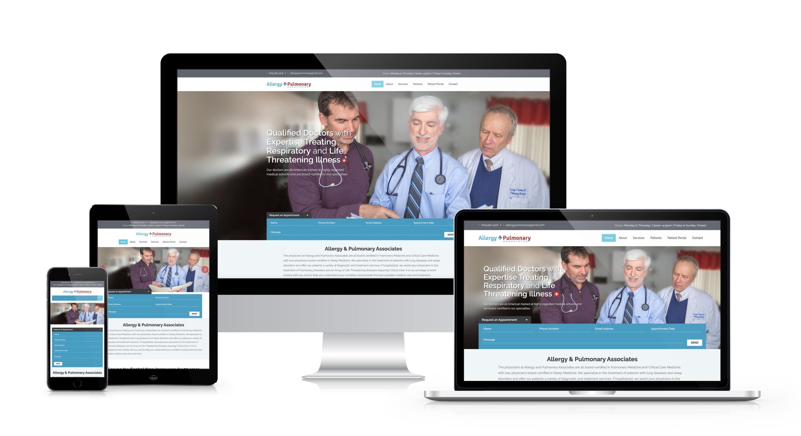 RDC Design Group - Responsive Website Design - Allergy Pulmonary Home Page Design