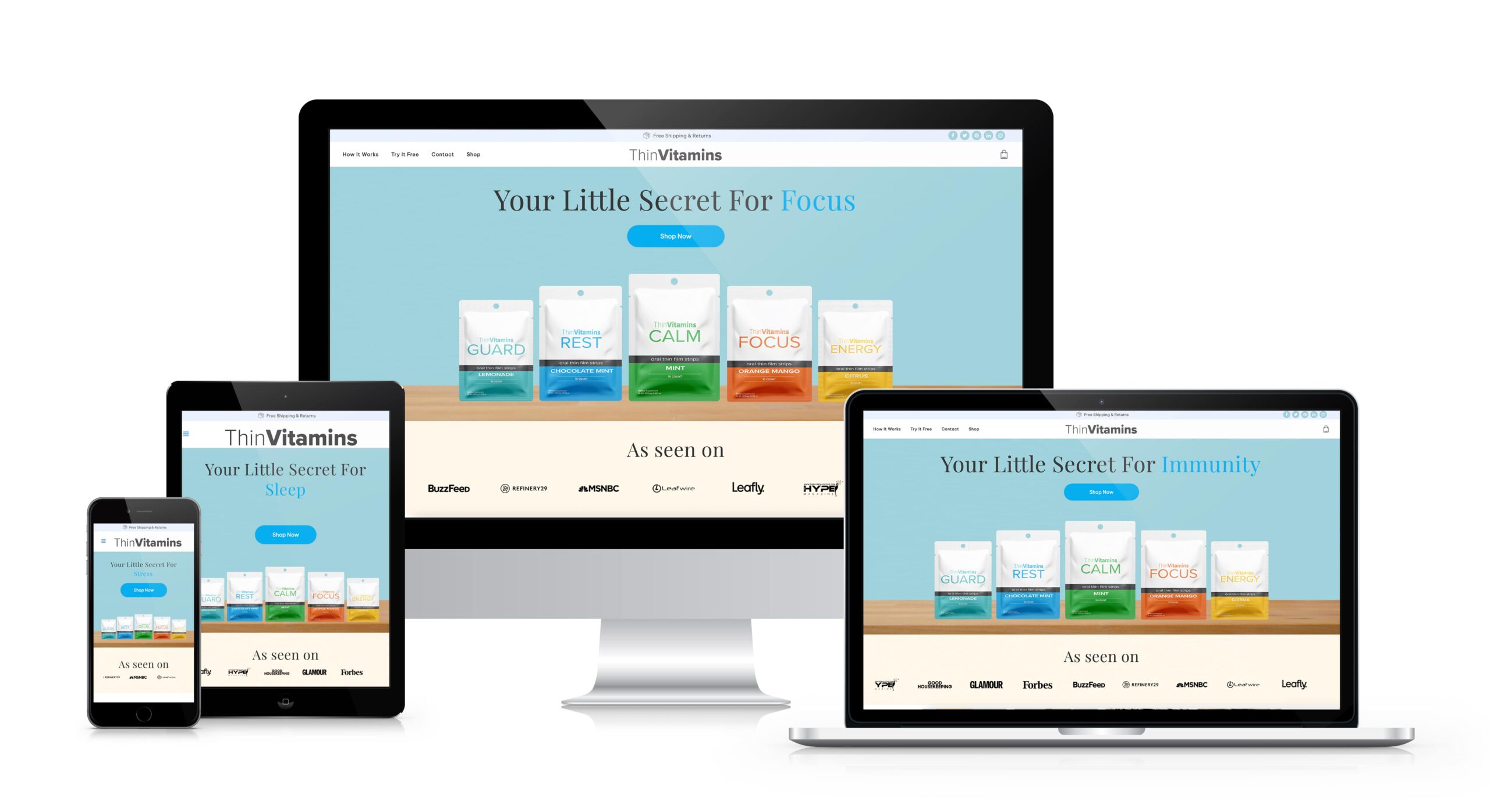 RDC Design Group - Responsive Website Design - ThinVitamins Home Page Design
