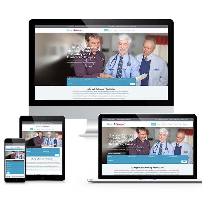 RDC Design Group - Responsive Website Design - Allergy Pulmonary Home Page Design
