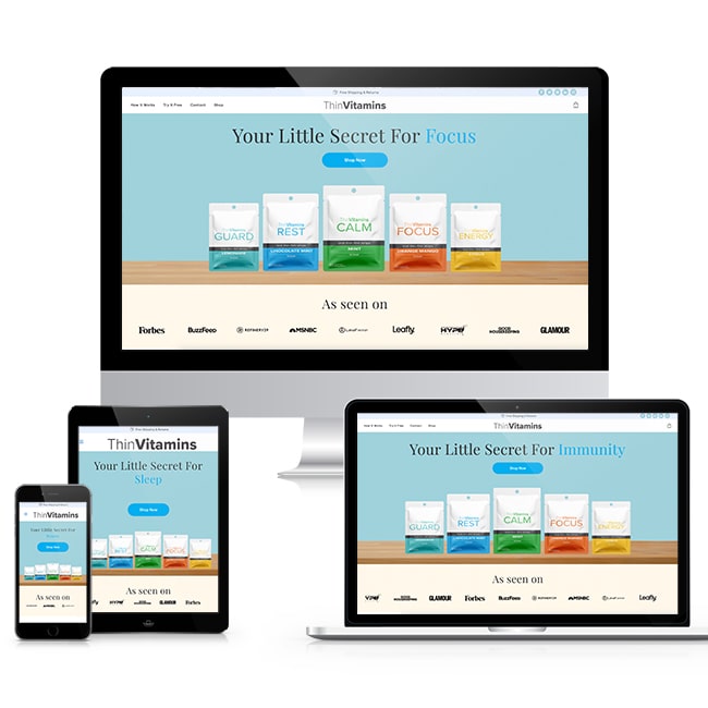 RDC Design Group - Responsive Website Design - ThinVitamins Home Page Design