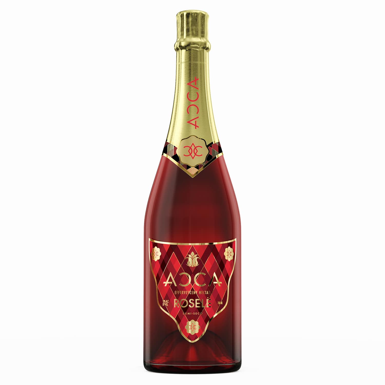 RDC Design Group - 3D Product Rendering - Champagne Bottle - Rose with Gold Foil