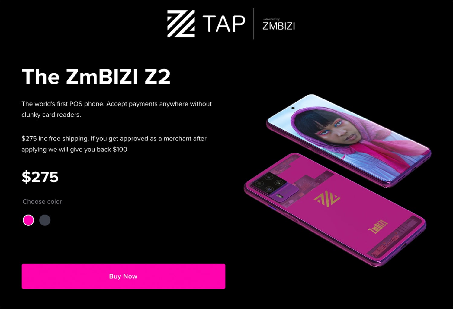 RDC Design Group - ZmBIZI Website with 3D Phone Rendering