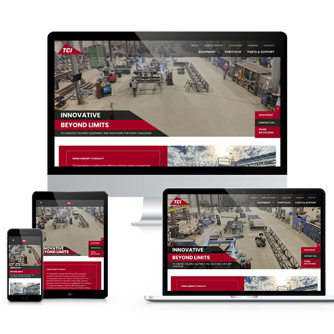 RDC Design Group - TCI Manufacturing - Web Design Web Development - Overview Image