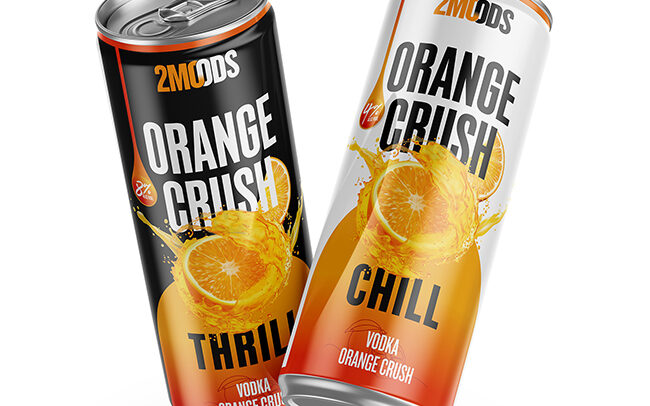 RDC Design Group - 3D Product Rendering - 2Moods Vodka Orange Crush Thrill and Chill - Drink Can Rendering - Overview Image