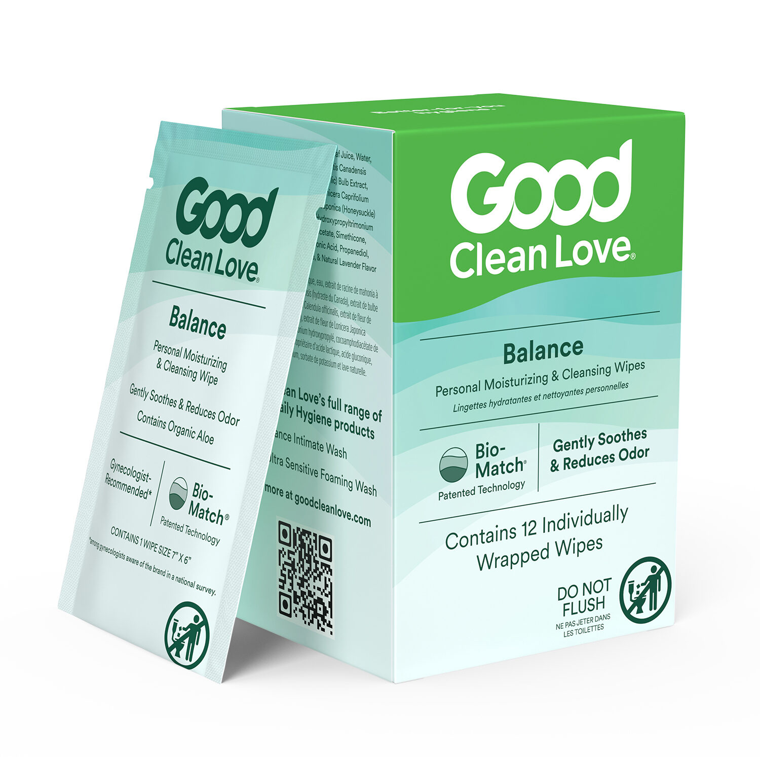 RDC Design Group 3D Product Rendering Good Clean Love Balance 12ct Individual Wipe and Carton