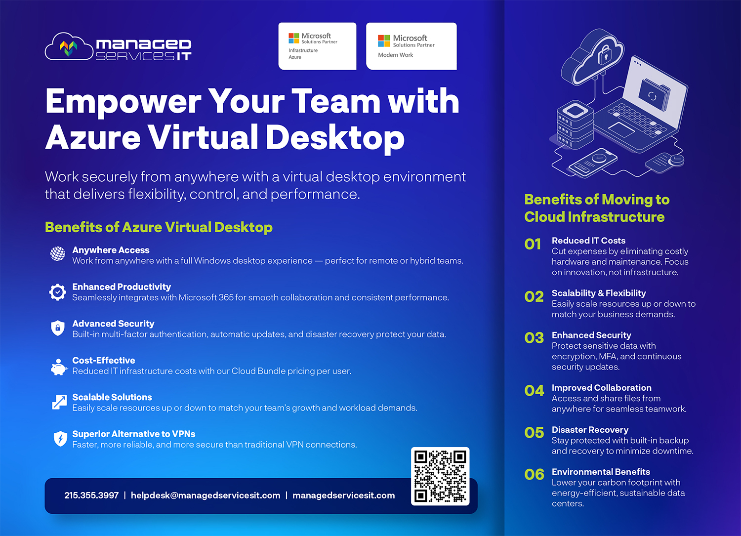 Managed Services IT - Marketing Conference Print Collateral - Azure Virtual Desktop