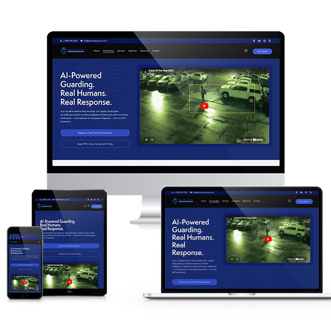 RDC Design Group – Landing Page Web Design and Web Development – Main Line Security Solutions – AI Guarding Overview